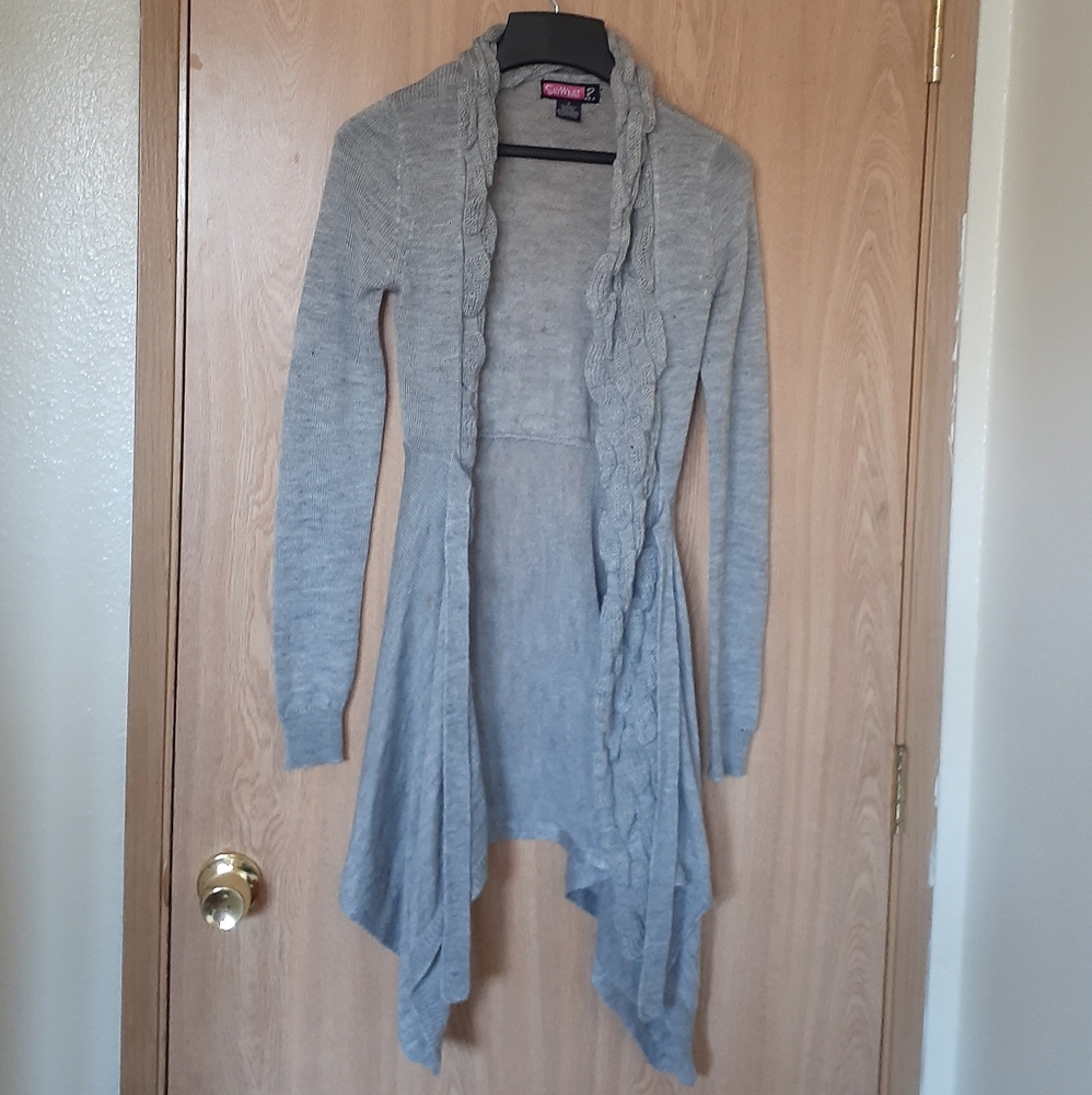 Grey knit cardigan